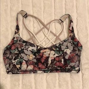 Lululemon Butterfly Pattern Racerback Sports Bra